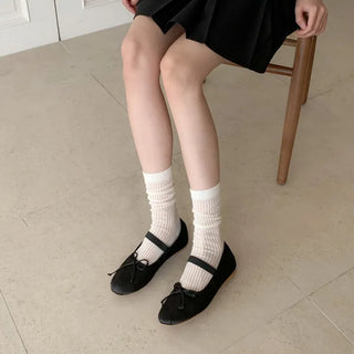 See-through Pleated Warmer Knee Socks Long Socks Collection