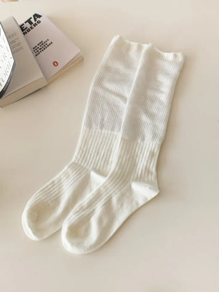 See-through Pleated Warmer Knee Socks Long Socks Collection