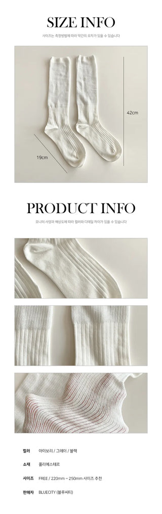 See-through Pleated Warmer Knee Socks Long Socks Collection