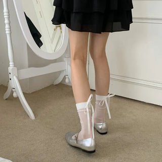 See-through Pleated Warmer Knee Socks Long Socks Collection