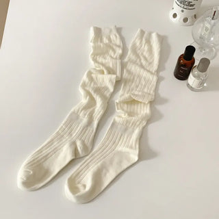 See-through Pleated Warmer Knee Socks Long Socks Collection