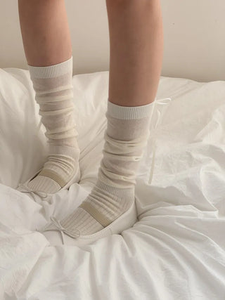 See-through Pleated Warmer Knee Socks Long Socks Collection