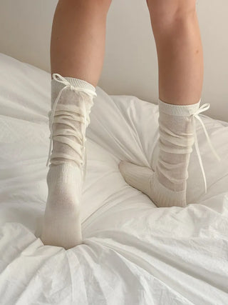 See-through Pleated Warmer Knee Socks Long Socks Collection