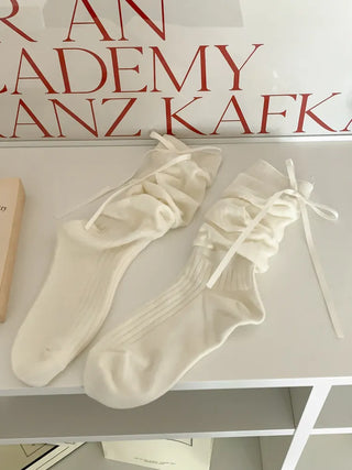 See-through Pleated Warmer Knee Socks Long Socks Collection