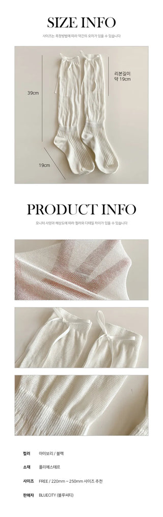 See-through Pleated Warmer Knee Socks Long Socks Collection