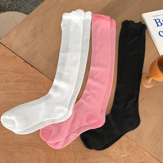 See-through Pleated Warmer Knee Socks Long Socks Collection