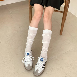 See-through Pleated Warmer Knee Socks Long Socks Collection