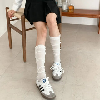 See-through Pleated Warmer Knee Socks Long Socks Collection