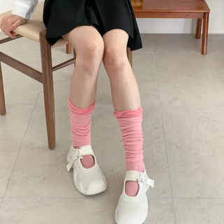 See-through Pleated Warmer Knee Socks Long Socks Collection