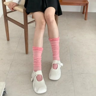 See-through Pleated Warmer Knee Socks Long Socks Collection