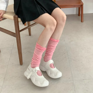 See-through Pleated Warmer Knee Socks Long Socks Collection