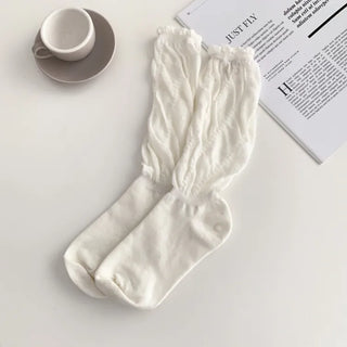 See-through Pleated Warmer Knee Socks Long Socks Collection