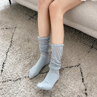 See-through Pleated Warmer Knee Socks Long Socks Collection