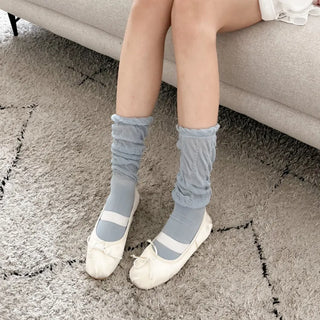 See-through Pleated Warmer Knee Socks Long Socks Collection
