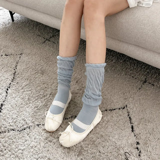 See-through Pleated Warmer Knee Socks Long Socks Collection
