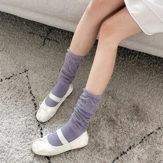 See-through Pleated Warmer Knee Socks Long Socks Collection