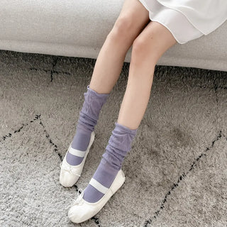 See-through Pleated Warmer Knee Socks Long Socks Collection