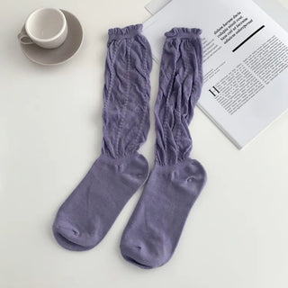 See-through Pleated Warmer Knee Socks Long Socks Collection
