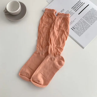 See-through Pleated Warmer Knee Socks Long Socks Collection