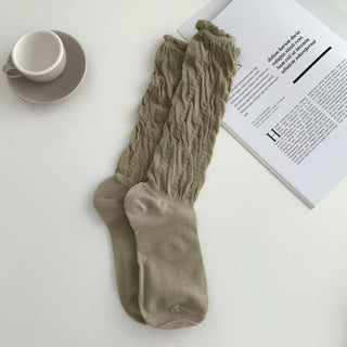 See-through Pleated Warmer Knee Socks Long Socks Collection