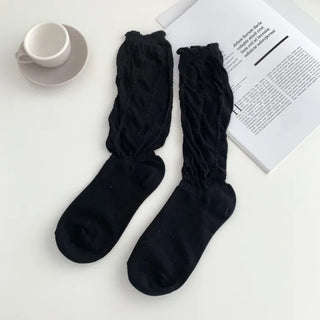 See-through Pleated Warmer Knee Socks Long Socks Collection