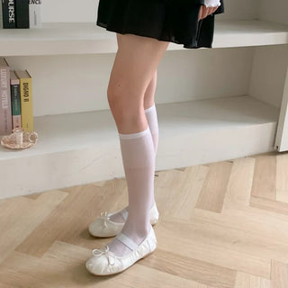 See-through Pleated Warmer Knee Socks Long Socks Collection