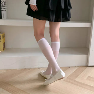 See-through Pleated Warmer Knee Socks Long Socks Collection