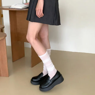 See-through Pleated Warmer Knee Socks Long Socks Collection