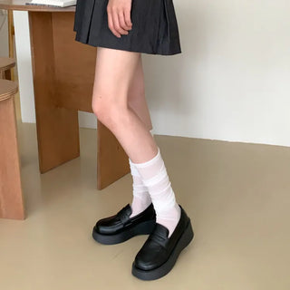 See-through Pleated Warmer Knee Socks Long Socks Collection