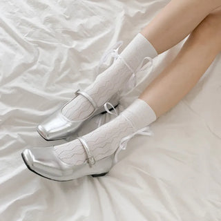 See-through Pleated Warmer Knee Socks Long Socks Collection
