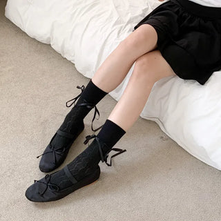 See-through Pleated Warmer Knee Socks Long Socks Collection