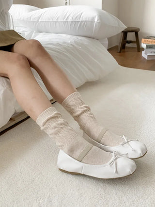 See-through Pleated Warmer Knee Socks Long Socks Collection
