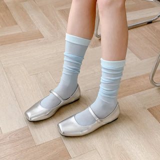 See-through Pleated Warmer Knee Socks Long Socks Collection
