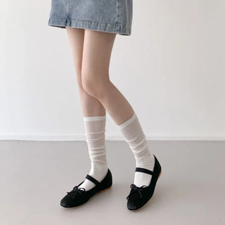 See-through Pleated Warmer Knee Socks Long Socks Collection