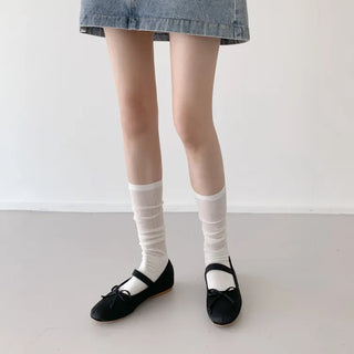 See-through Pleated Warmer Knee Socks Long Socks Collection