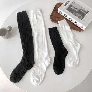 See-through Pleated Warmer Knee Socks Long Socks Collection