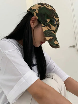 New New Military Embroidered Camo Ball Cap