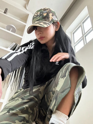 New New Military Embroidered Camo Ball Cap
