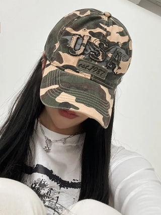 New New Military Embroidered Camo Ball Cap