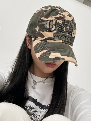 New New Military Embroidered Camo Ball Cap