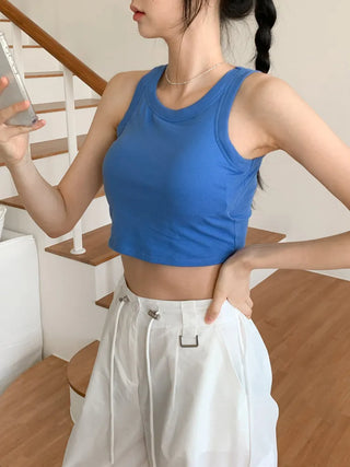 Blue Waterbomb Summer Swag Festival Sleeveless Bralette, Sleeveless Bralette, Blue Sleeveless Top Collection