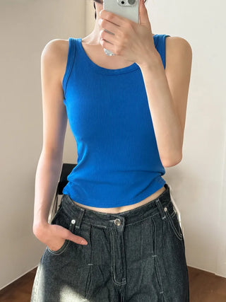 Blue Waterbomb Summer Swag Festival Sleeveless Bralette, Sleeveless Bralette, Blue Sleeveless Top Collection