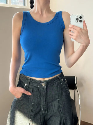 Blue Waterbomb Summer Swag Festival Sleeveless Bralette, Sleeveless Bralette, Blue Sleeveless Top Collection
