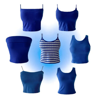 Blue Waterbomb Summer Swag Festival Sleeveless Bralette, Sleeveless Bralette, Blue Sleeveless Top Collection