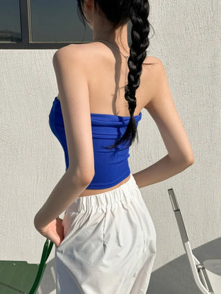 Blue Waterbomb Summer Swag Festival Sleeveless Bralette, Sleeveless Bralette, Blue Sleeveless Top Collection