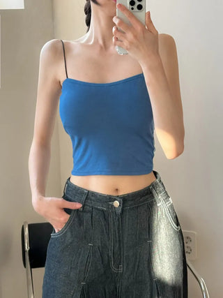 Blue Waterbomb Summer Swag Festival Sleeveless Bralette, Sleeveless Bralette, Blue Sleeveless Top Collection