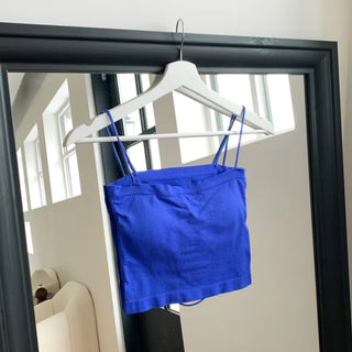 Blue Waterbomb Summer Swag Festival Sleeveless Bralette, Sleeveless Bralette, Blue Sleeveless Top Collection
