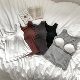 Ronnie Basic Plain Side Breast Cover Cup Sleeveless Bralette