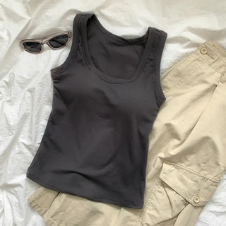 Ronnie Basic Plain Side Breast Cover Cup Sleeveless Bralette