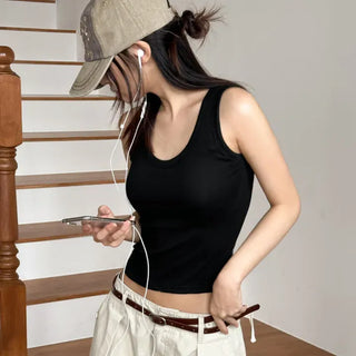 Ronnie Basic Plain Side Breast Cover Cup Sleeveless Bralette